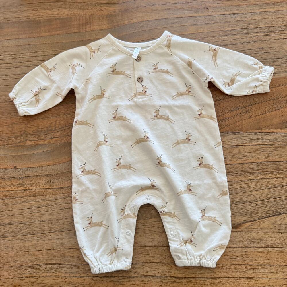 Rylee + Cru Reindeer Romper - Size 0-3m